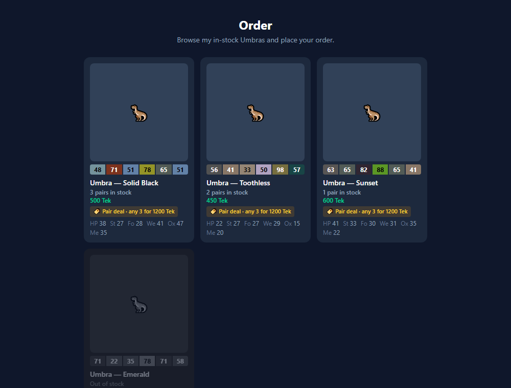 The buyer-facing store page